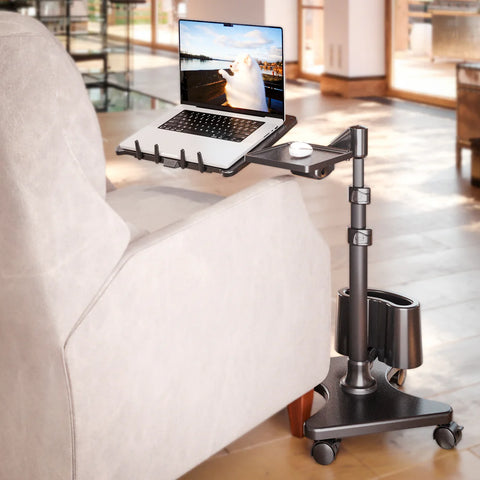 New LEVO Rolling Laptop Workstation Stand with wheels #33761 & Mouse tray #33801